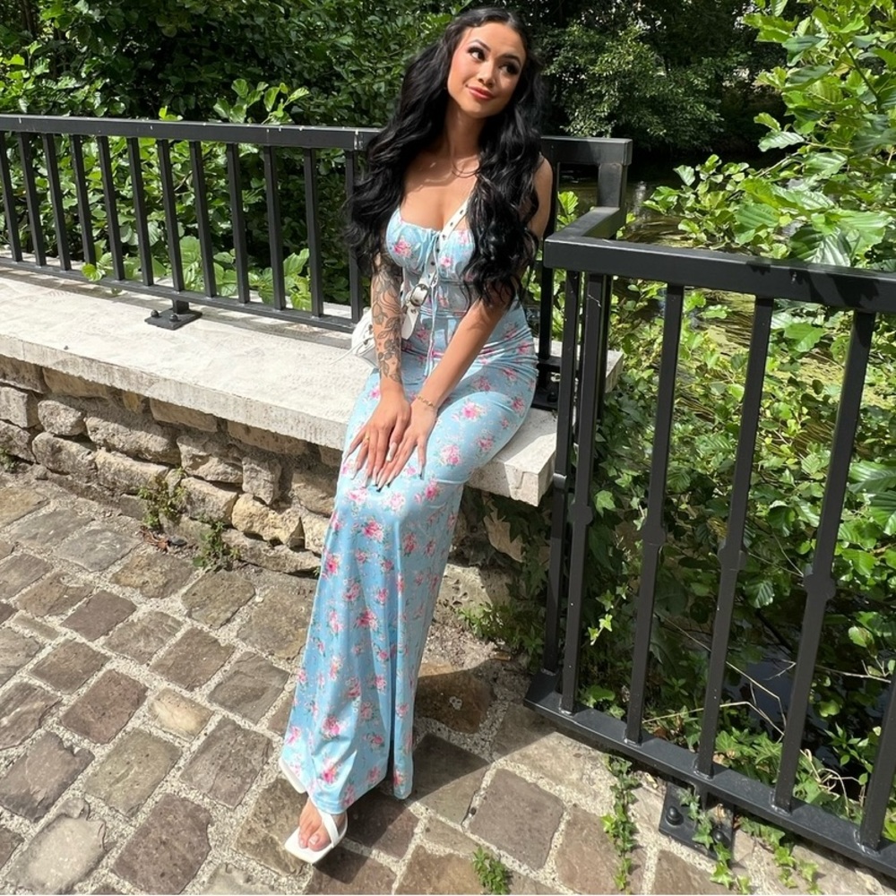 Baby blue maxi dress